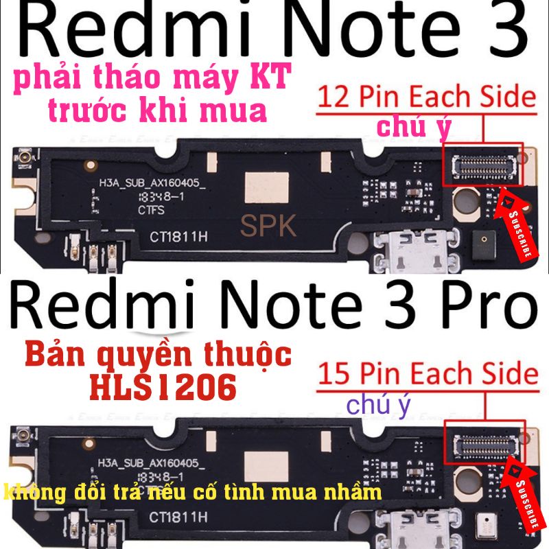 Cụm chân sạc Xiaomi Note 3 /3 Pro