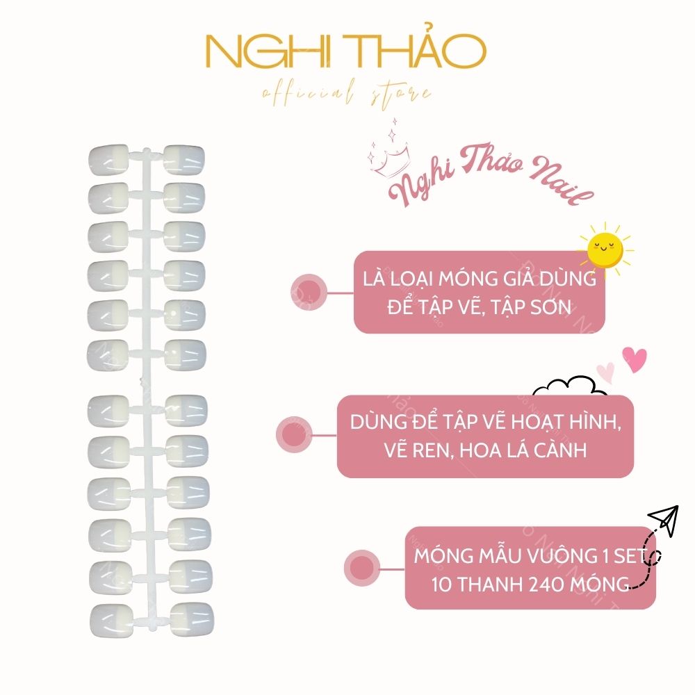 Móng mẫu vuông Hàn Quốc