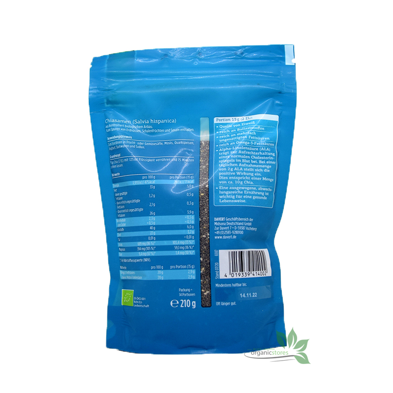 Hạt chia hữu cơ Markal/Davert/Pural