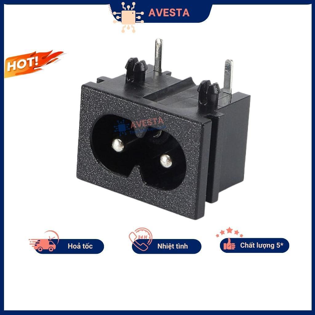 Ổ cắm nguồn ac số 8 ac-018a loại hàn mạch chính hãng avesta
