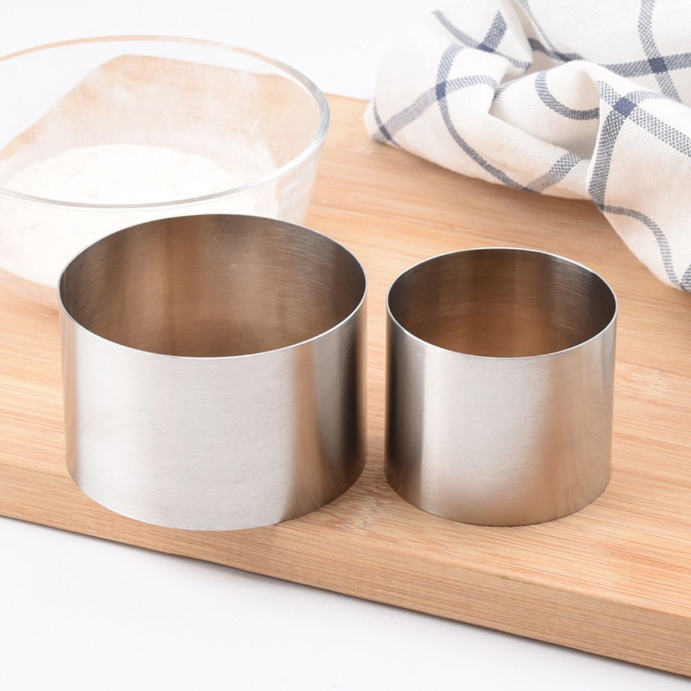 QIGUI Khuôn Làm Bánh Trang Trí Mới Khuôn Làm Bánh Vòng Mousse Tròn Bằng Thép Không Gỉ Mini