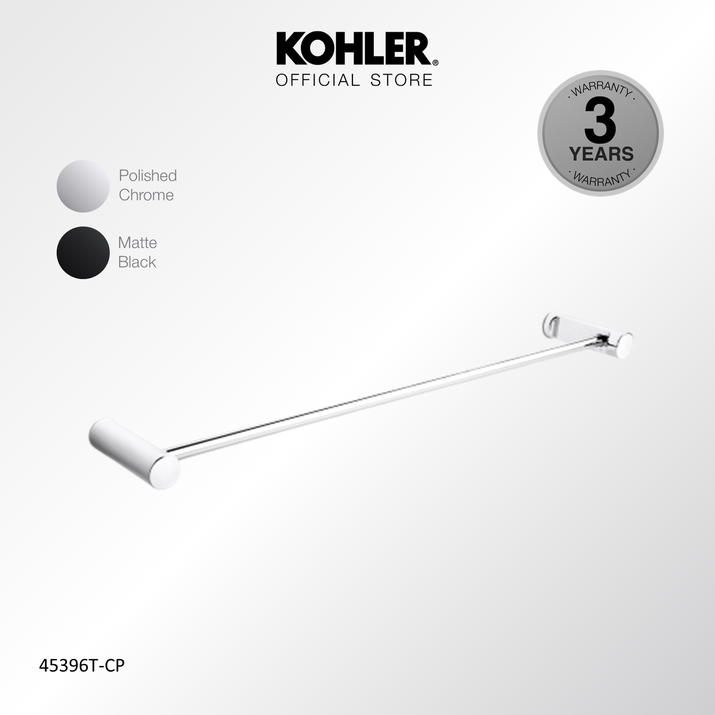 Kohler K-26508-CP Refined 18-Inch Towel Bar In Polished Chrome – Classic Bathroom Hardware