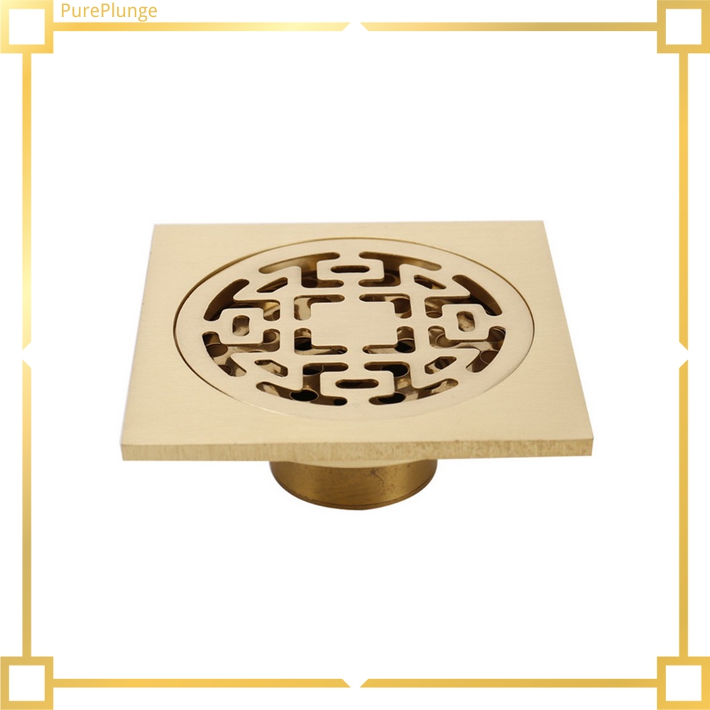 PurePlunge Biggers luxury gold color copper bathroom floor drain shower ...
