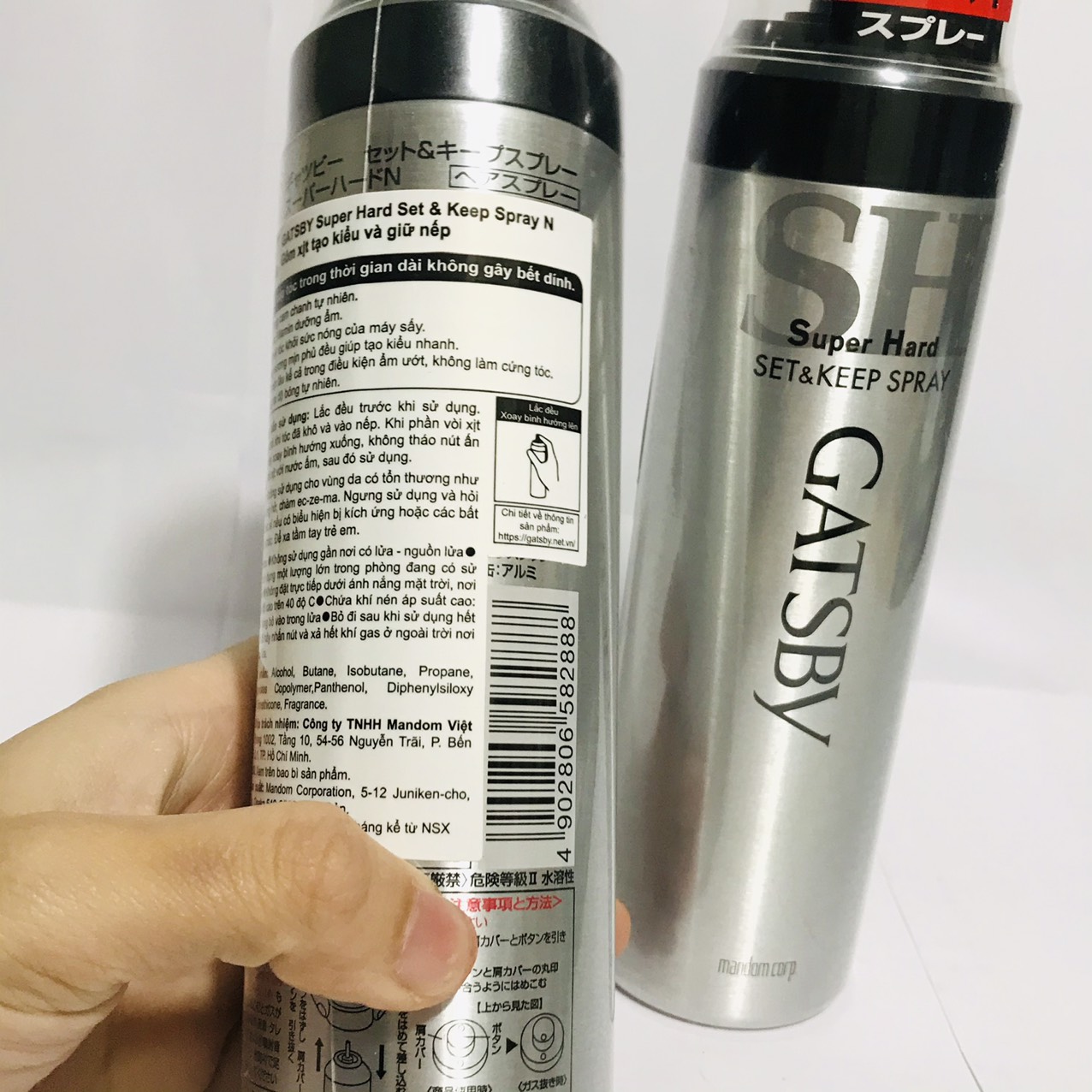 Gôm xịt tạo kiểu tóc GATSBY SET & KEEP SPRAY SUPER HARD 180g