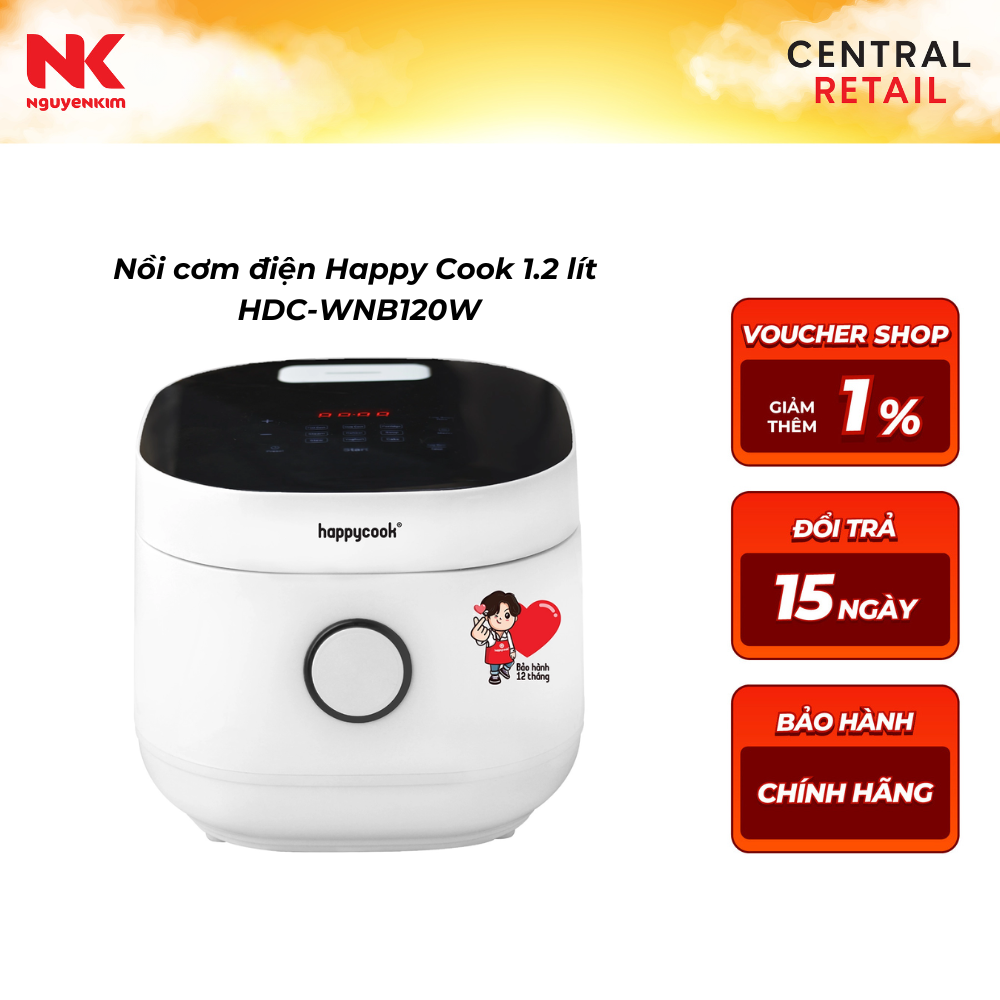 Nồi cơm điện Happy Cook 1.2 lít HDC-WNB120W
