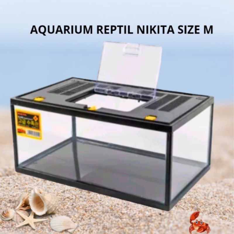 Tank Aquarium Kura ,Hamster,Landak AQUARIUM REPTILE NIKITA STAR SIZE M + PACKING KAYU