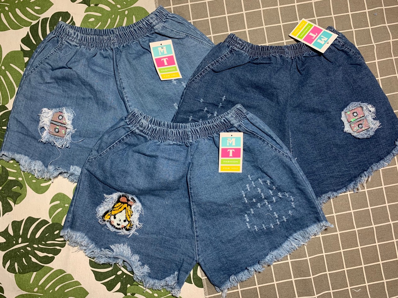 Quần short, quần đùi jean nữ thời trang lưng thun dễ mặc
