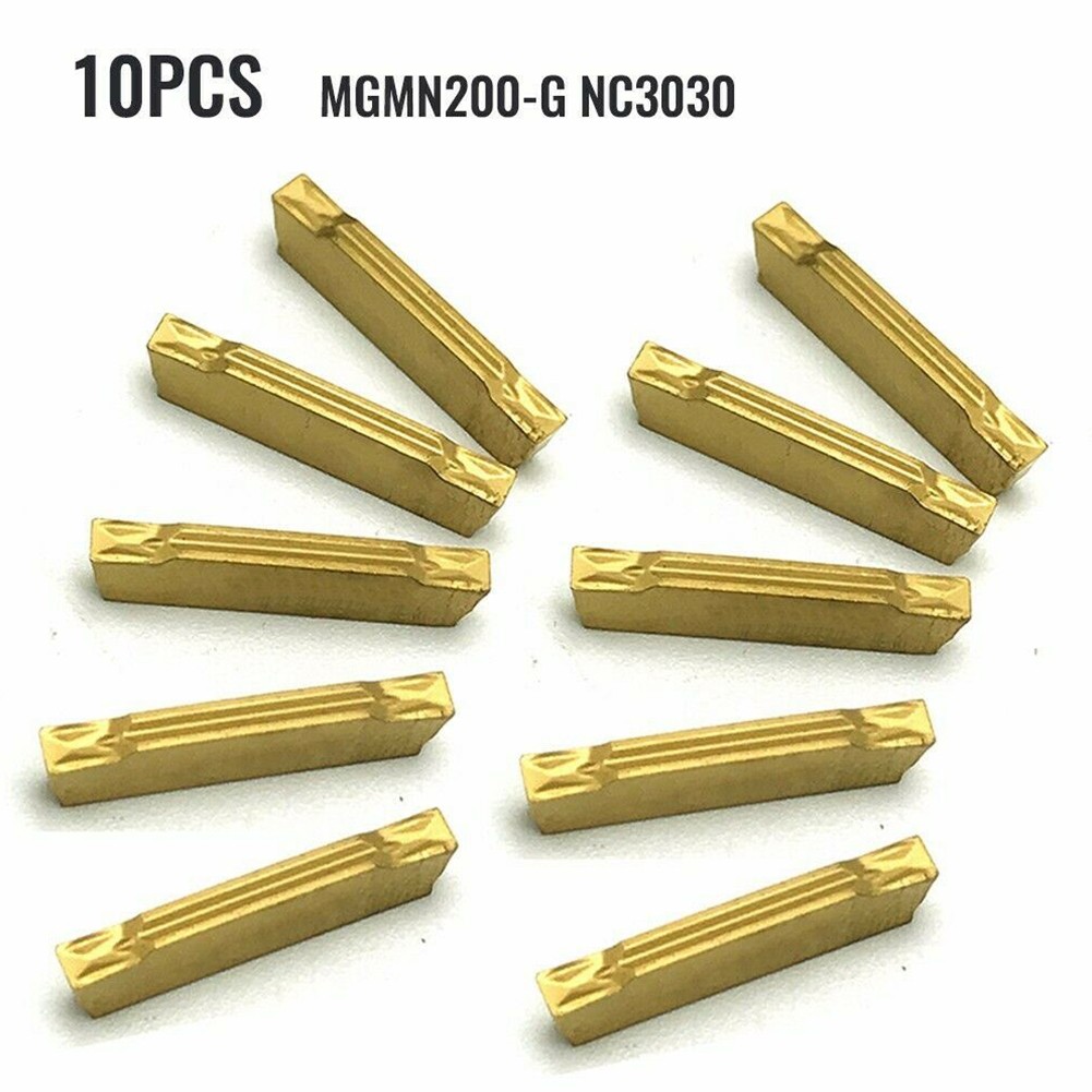 Toolstar Professional Grade Grooving Carbide Inserts for Lathe Cutter Set of 10