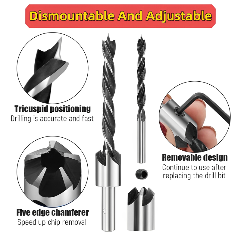 Countersink Drill Bit Set Reamer Woodworking Chamfer Counterbore Pliot ...
