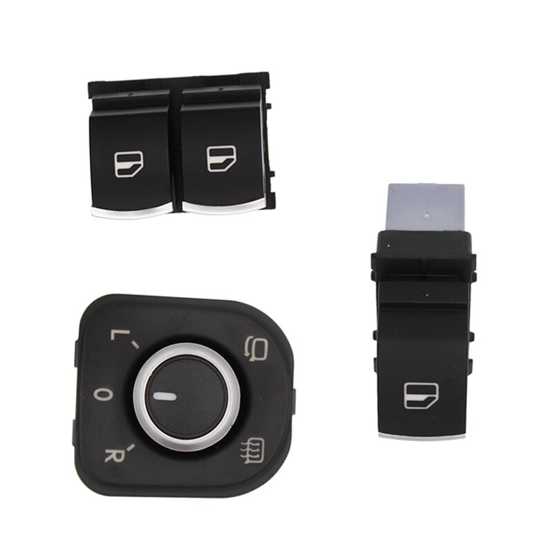 Chrome Window Switch Mirror Button 5K3959857 5ND959565A 5ND959855 For VW Passat B6 Eos Golf 5 6 Plus GTI Mk5 Mk6 Tiguan SCIROCCO