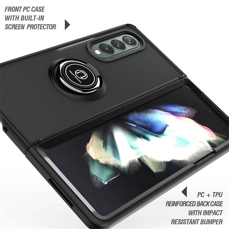For Samsung Galaxy Z Fold 6 5 Case Side Stripe Design Soft TPU Matte Texture Multifunctional Bracket All Inclusive Protection For Samsung Galaxy Z Fold6 Fold5 Back Cover.