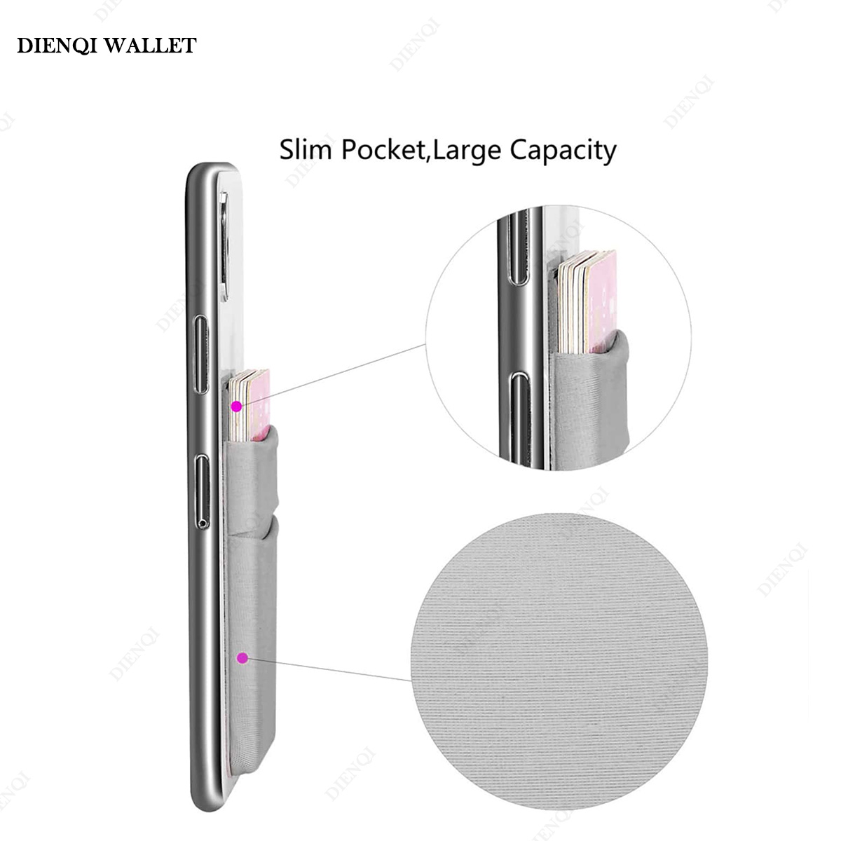 【New release】 Fashion Elastic Cloth Card Holder Wallet Case Credit ID Card Holder Adhesive Sticker Pocket Bag.