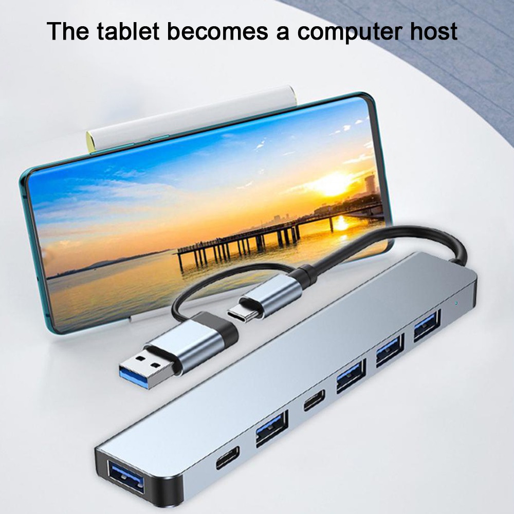 【Popular Categories】 7-in-2 USB 3.0 Hubs USB HUB Type C HUB OTG Adapter Multi USB Splitter USB Dock Station Type C 3.1 to USB 3.0 For PC.