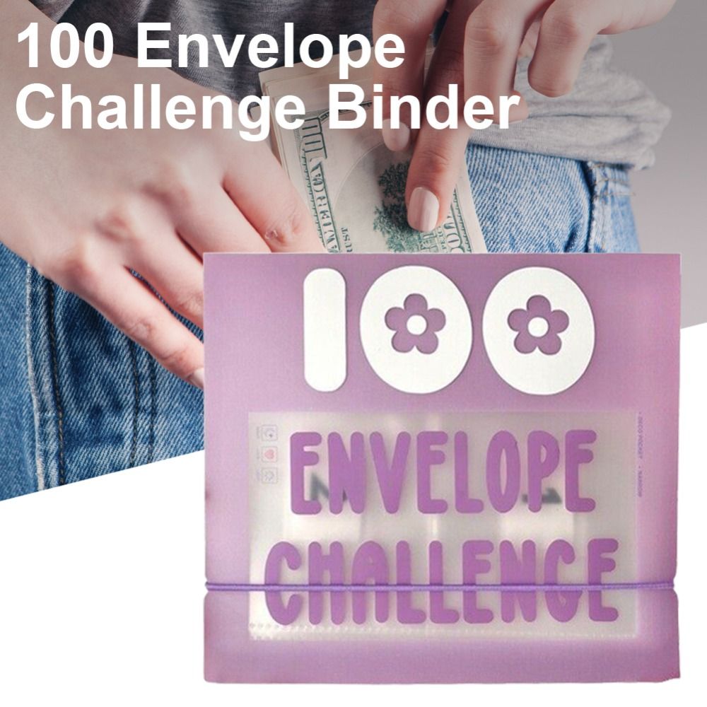 FGHJD Money Binder for Saving 100 Envelopes Saving Challenge Binder Binder for Budgeting With Cash Envelopes Financial Management Binder Reusable Cash Planner Budget Book Home Office