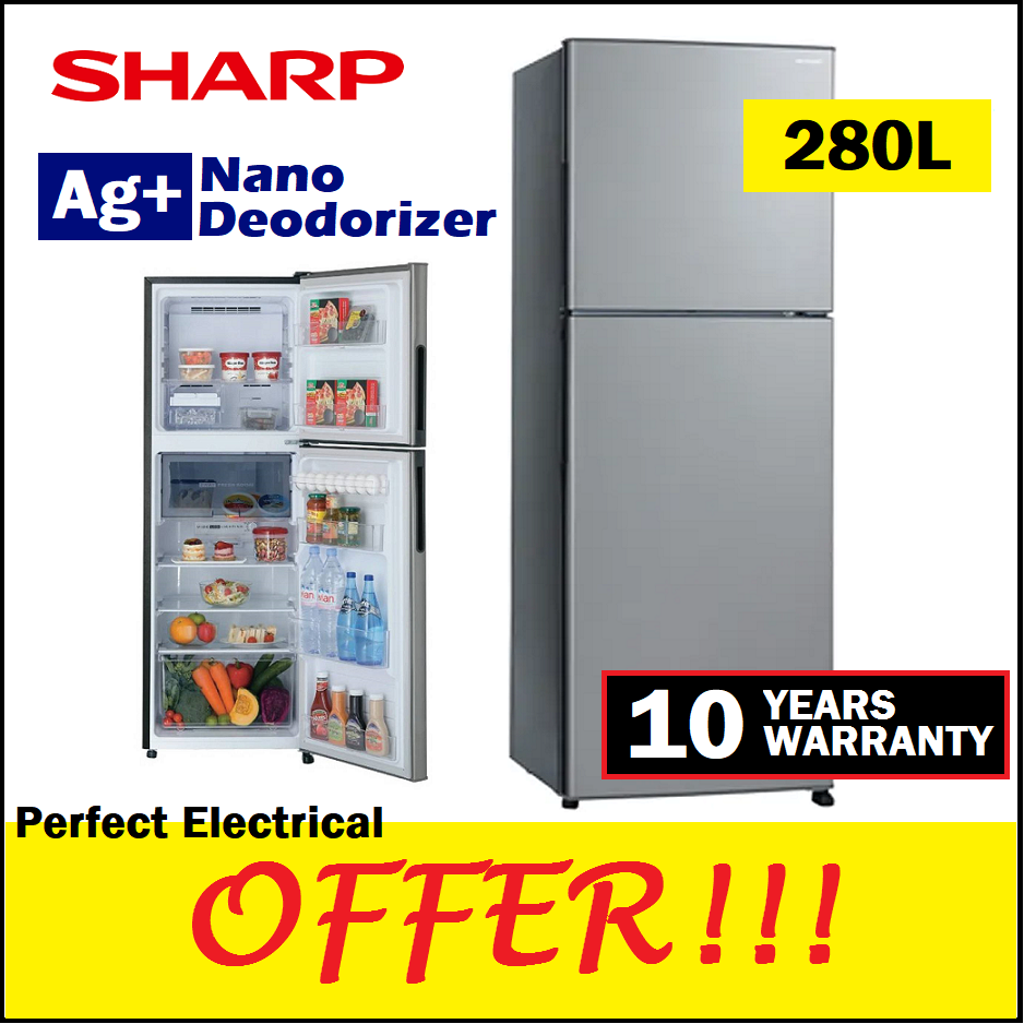 sharp fridge sj 285mss 280l