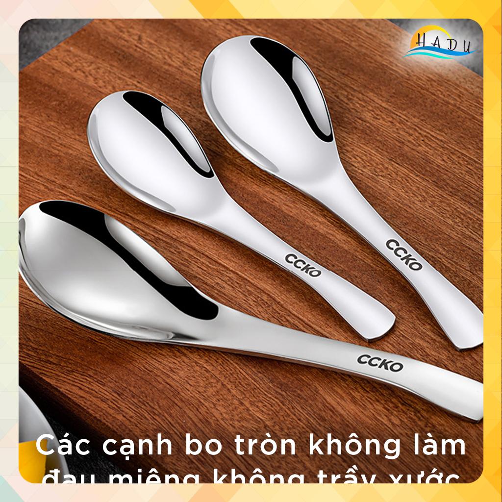 Muỗng Inox 304 Lòng Sâu Dày Dặn CCKO, Thìa Ăn Cơm, Súp, Phở Siêu Bền, Đúc Nguyên Khối Không Cong Vênh, Cầm Chắc Tay, Sang Trọng