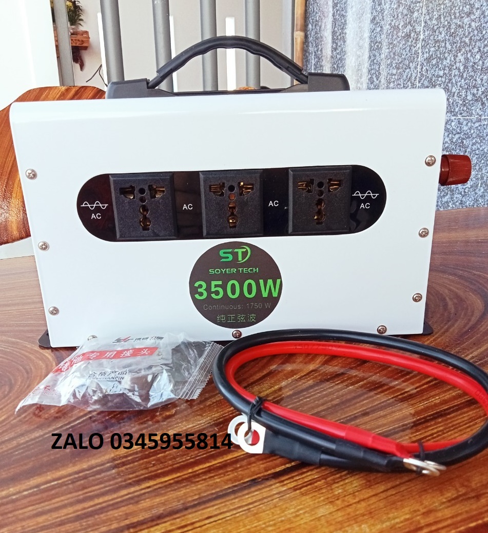 Bộ chuyển đổi điện sin chuẩn 12v-3500w-sin chuẩn soyer tech -bộ đổi nguồn 12v-stn-3500w -12v sang 220v sin chuẩn