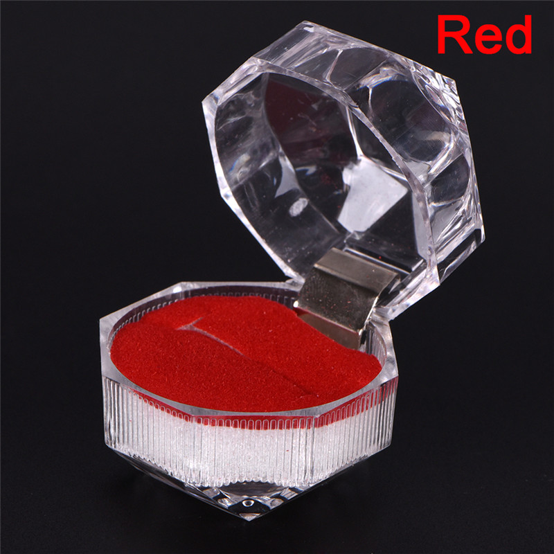 Acrylic Crystal Ring Storage Box Earrings Display Organizer Case Clear Package Box for Jewelry Gift