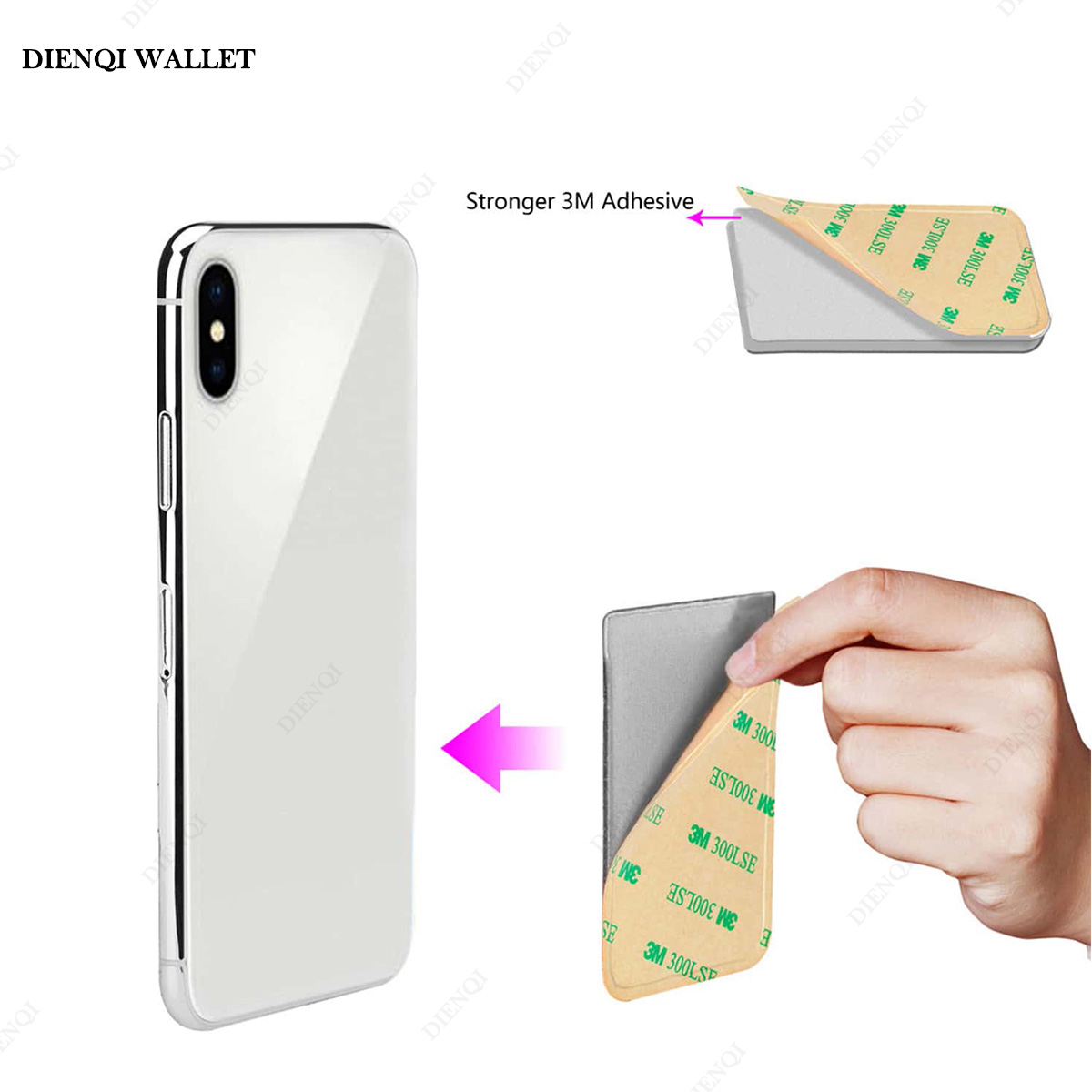 【New release】 Fashion Elastic Cloth Card Holder Wallet Case Credit ID Card Holder Adhesive Sticker Pocket Bag.