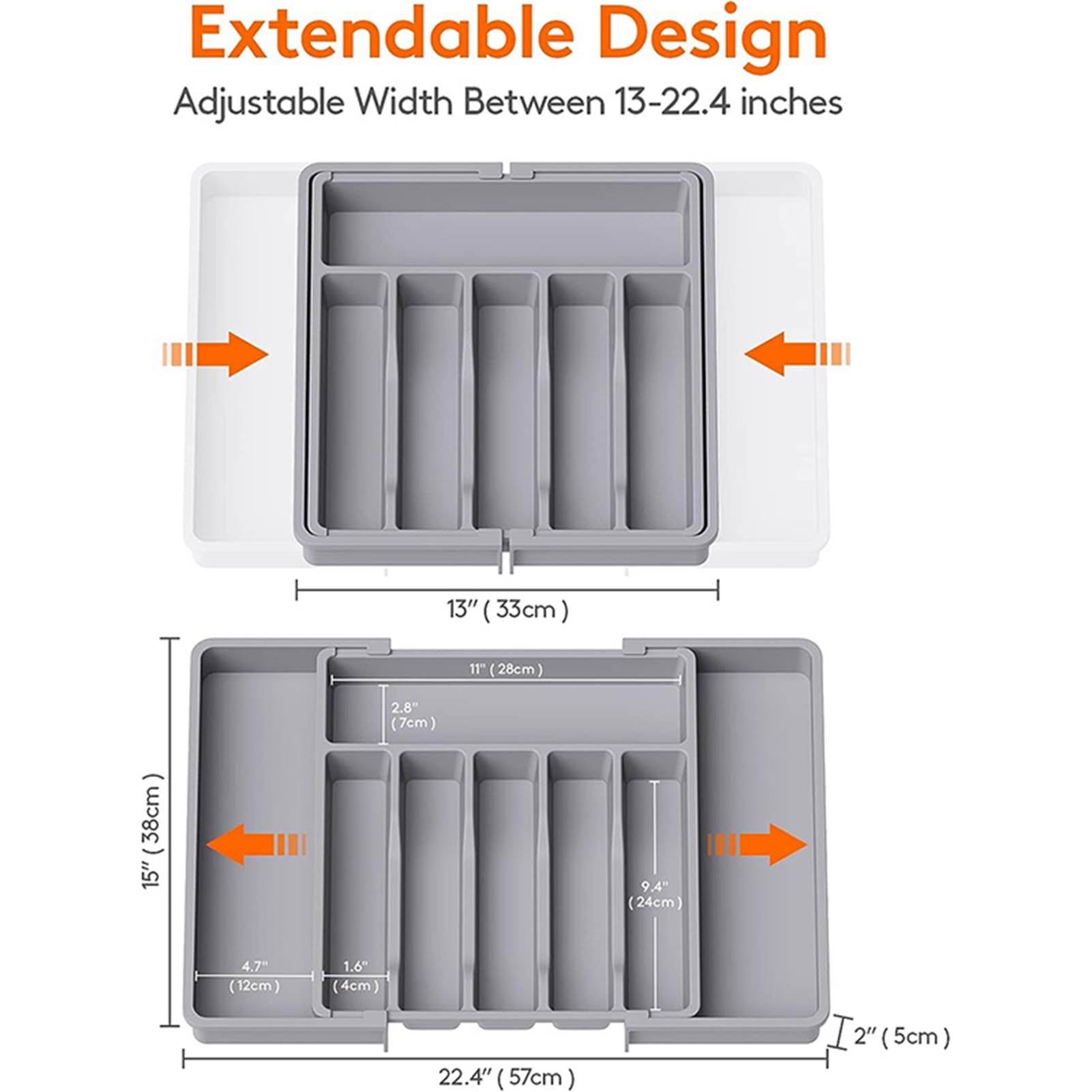 TuPAC24 Expandable Cutlery Organizer Storage Tray Organizer Adjustable Kitchen Drawer Organizer 8 Compartments for Easy Sorting less Than