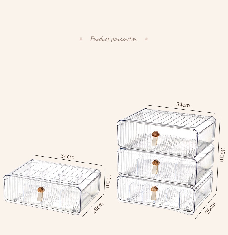 Underwear storage box, drawer-type light luxury wardrobe, clothing sorting box, household multi-functional underwear and socks storage artifact