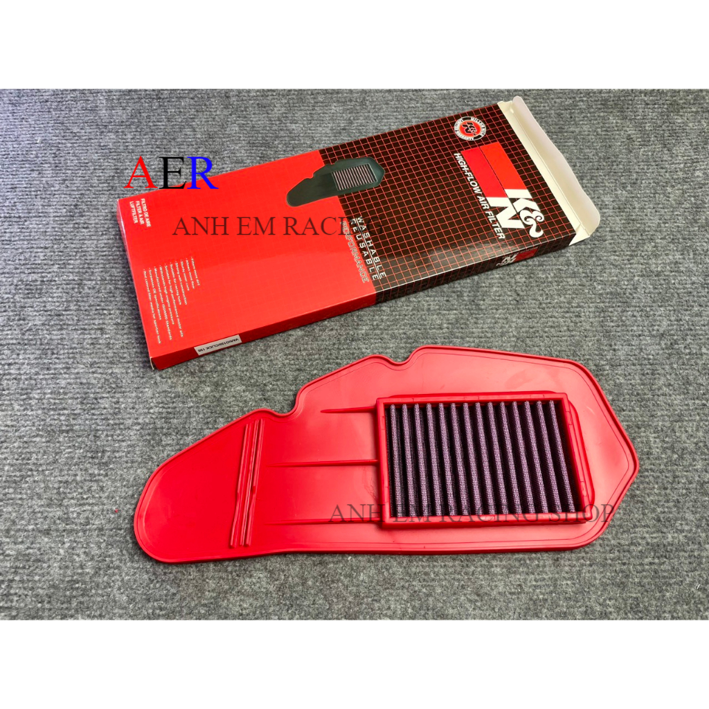 Lọc gió kn thép lưới đỏ cho vario 125/150 - click thái - ab 2013-2021