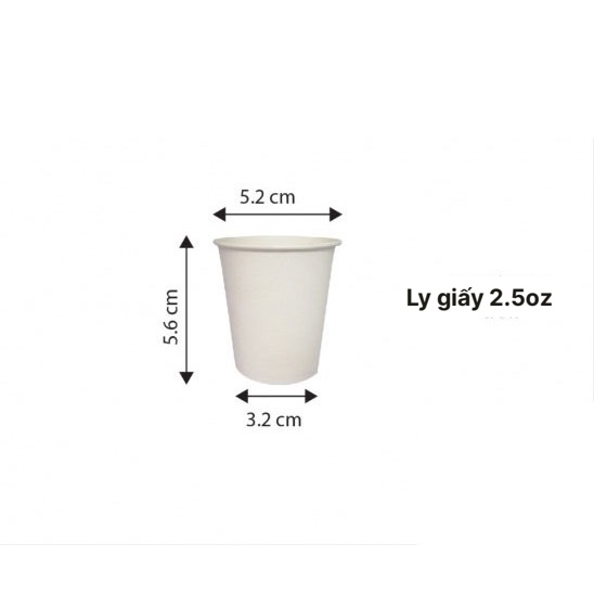50 Ly cốc giấy dùng thử nhỏ trắng uống nước 1 lần 2.5oz ~ 70ml tiện lợi – Bếp xanh thiên bình