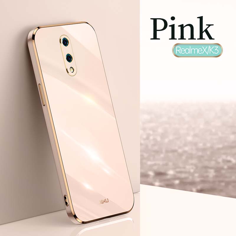 Ốp Điện Thoại Cho OPPO Realme X K3 Realme XT Realme X2 K5, Ốp Lưng Mềm TPU Mạ Điện Mặt Thẳng 6D Pha Lê Sứ