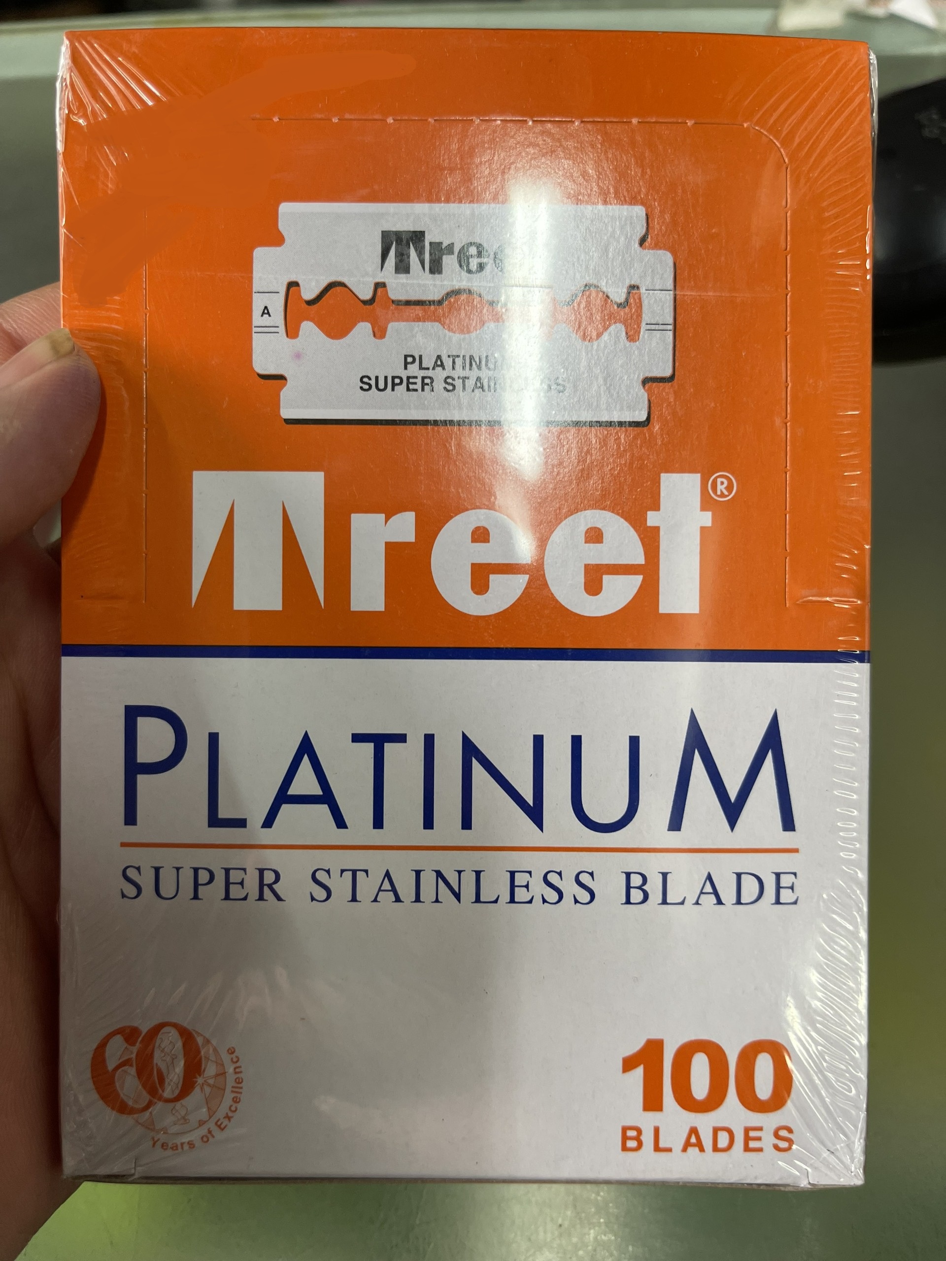 Hộp 100 lưỡi dao lam cạo râu treet platinum màu da cam
