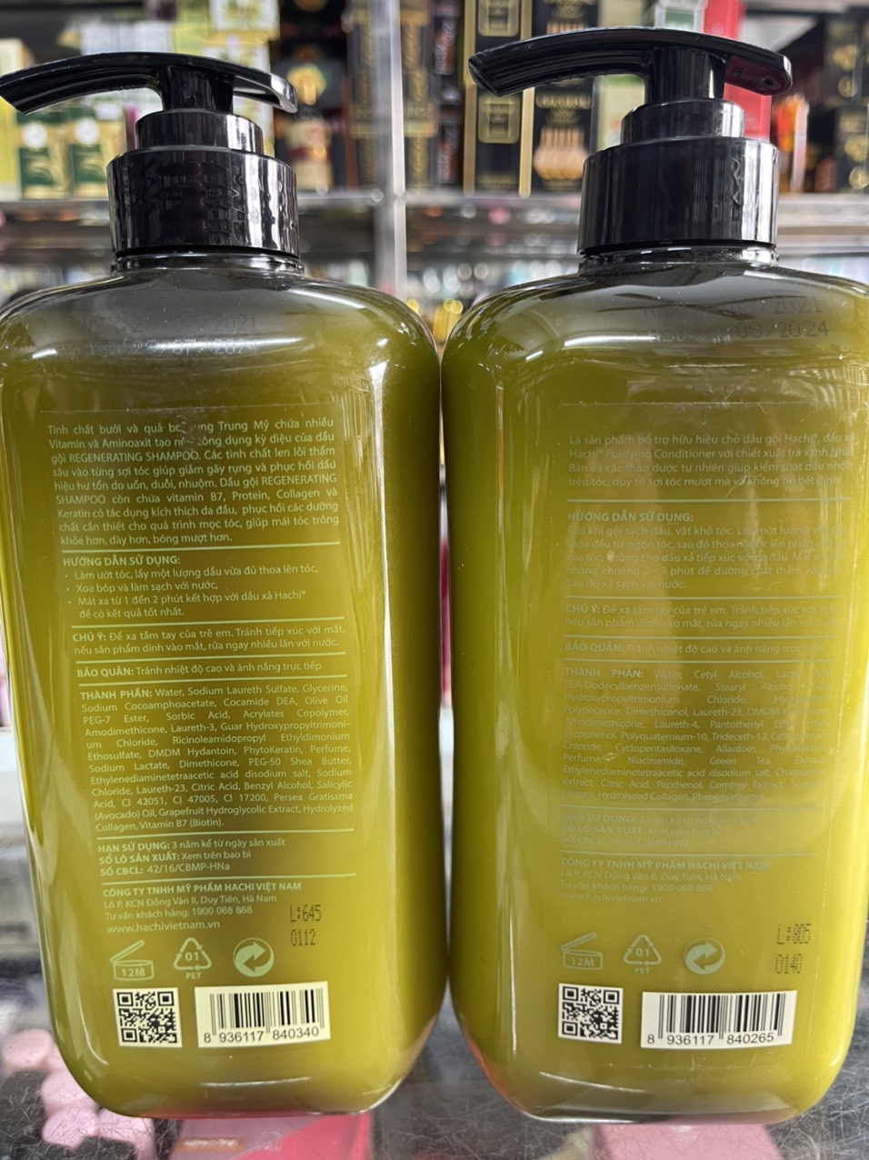 Cặp Dầu Gội Xả HACHI 800ml x2