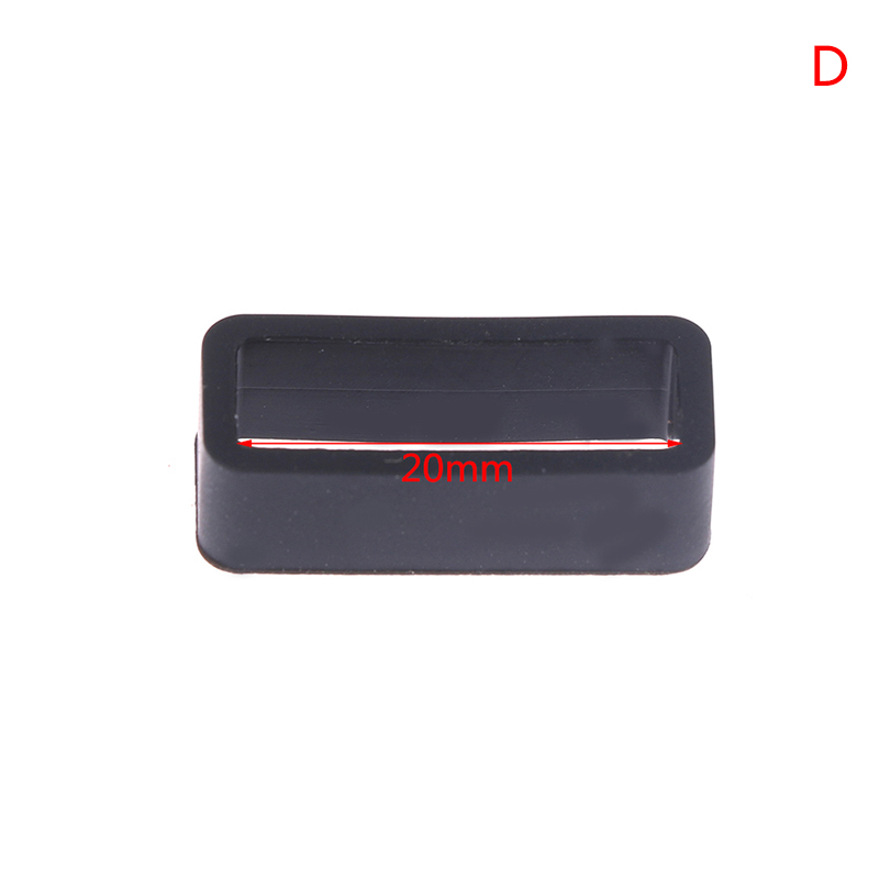 Maurcey 7 Sizes Black Silicone Watch Strap Retaining Hoop Loop Rubber Buckle Ring 14-26mm Retainer Holder Watchbands Accessories