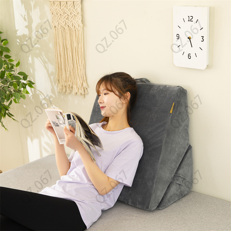 【Hot Sale】Large wedgeshaped bed pillow 60x60x30 cm heightened support cushion sofa cushion to