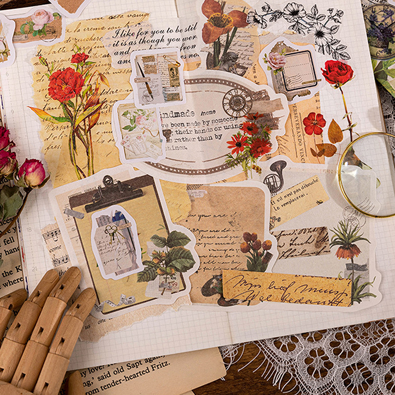 46%20pcs/set%20Retro%20Style%20Roses%20Paper%20Stickers%20Scrapbooking%20Diy%20Diary%20Stationery%20Sticker%20Aesthetic%20Gift%20BOYUAN%20-%20Image%203