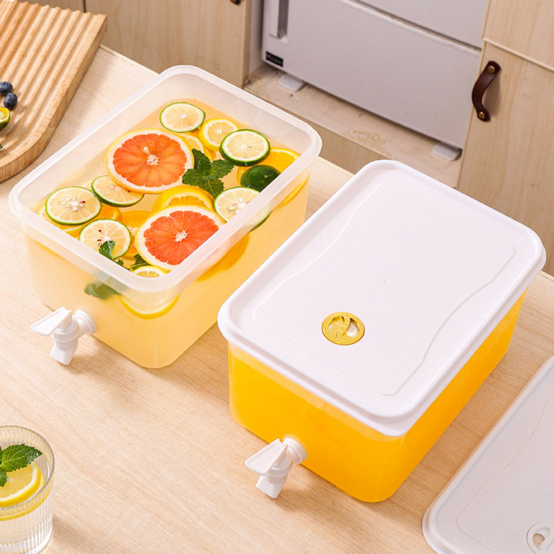 5L large capacity cold kettle Tap cold kettle water tank Thickened plastic material Cold bucket With faucet Household juice bucket