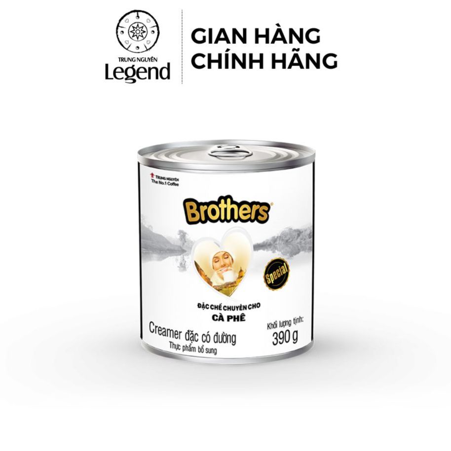 [HSD:12 Tháng] Trung Nguyên Legend Sữa Đặc Brothers - Lon 390gr - Nguyên Liệu Pha Chế Cà Phê