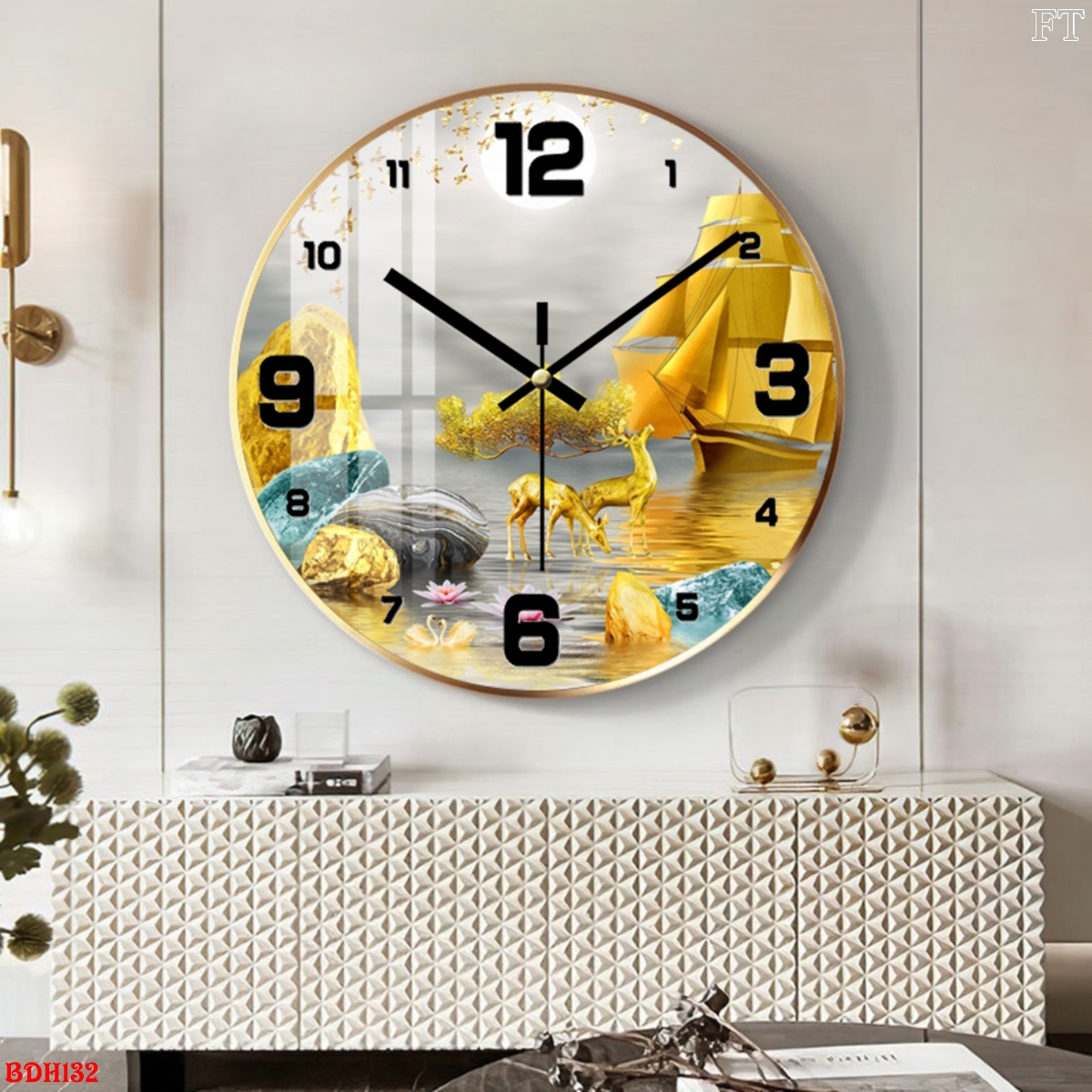 Tranh đồng hồ treo tường tráng gương cao cấp sgp11322-11
