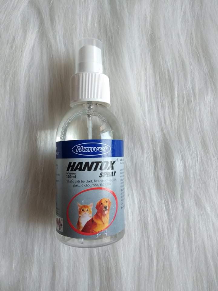 Chai xịt ve rận bọ chét chó mèo hantox spray 100ml hạn sử dụng 2023 - ảnh sản phẩm 7
