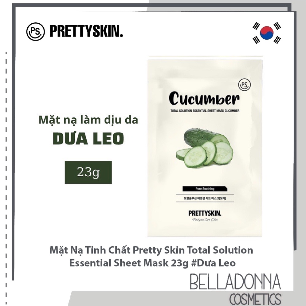 Mặt Nạ Tinh Chất Pretty Skin Total Solution Essential Sheet Mask 23g (21 Loại)