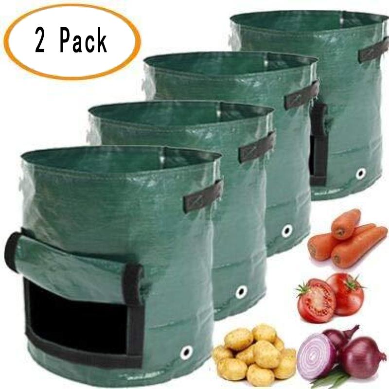 3 5 10 gallon Potato Grow Bag Tomato Planting Bag PE Fabric Root Pot Veg Garden