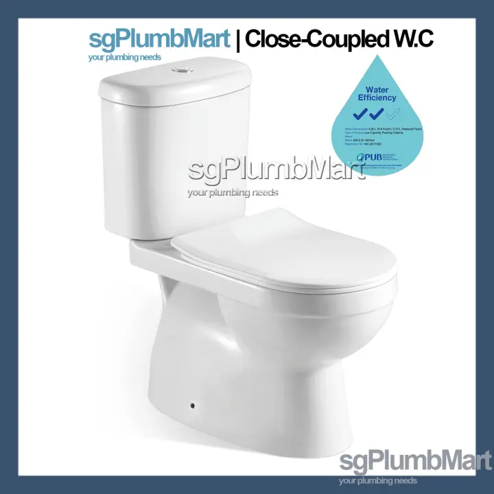Essential X Sgplumbmart 2 Piece Toilet Bowl Two Piece Wc Water Closet S Trap Close Coupled Toilet Lazada Singapore