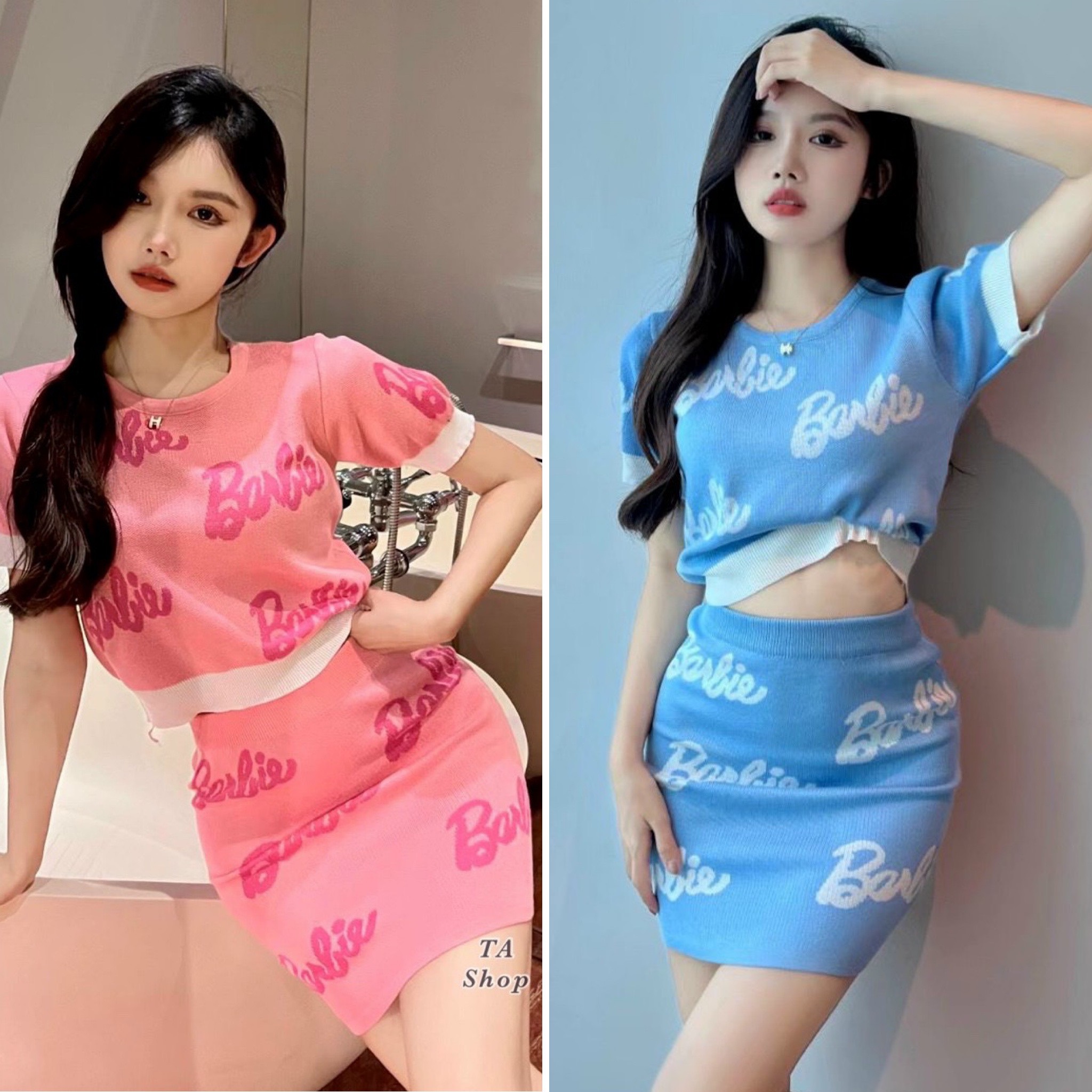 Set váy len mongtoghi chữ Babie tôn dáng