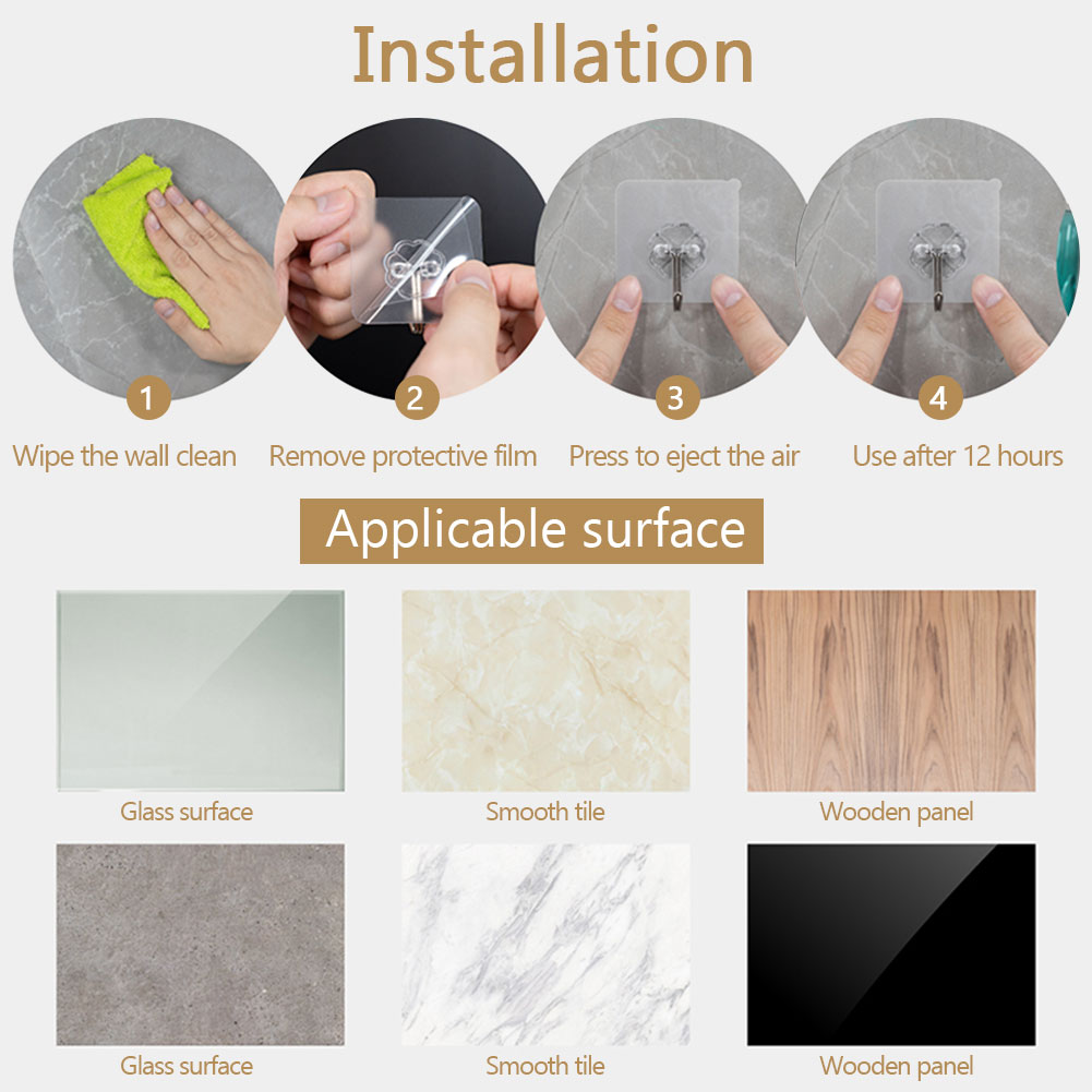 CHIPLY✨Strong✨Transparent\Cartoon Hook Wall Kitchen Adhesive Hook Creative Nail-Free Suction Cup Hook Bathroom Adhesive Hooks Heavy Duty Sticky Hooks