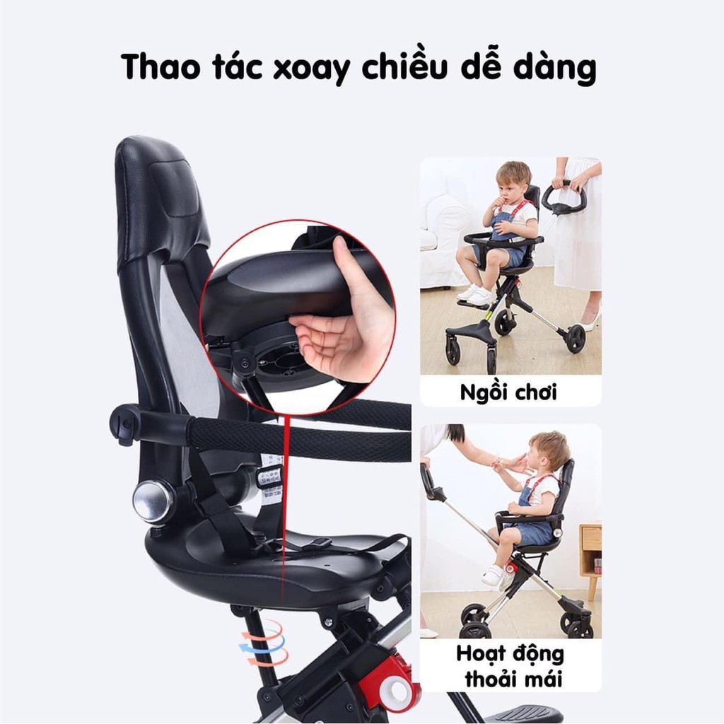 Xe đẩy đảo chiều gấp gọn Tomorrow full phụ kiện