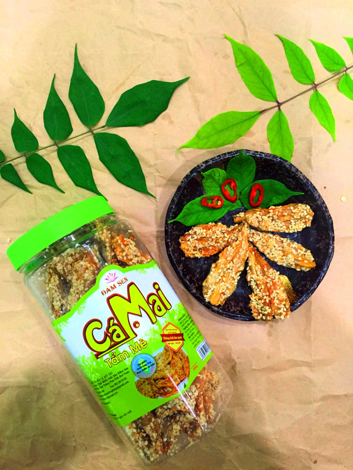 CÁ MAI TẨM MÈ ĐẦM SEN 150gr