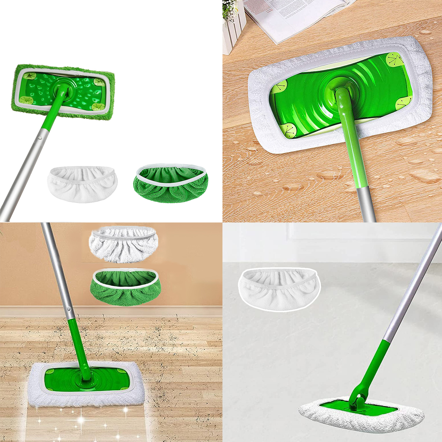 1 Pc Reusable Microfiber Mop Pads Compatible for Swiffer Sweeper Mop Dry Sweeping Cloth Washable Wet Mopping Cloth for Floor Cleaning