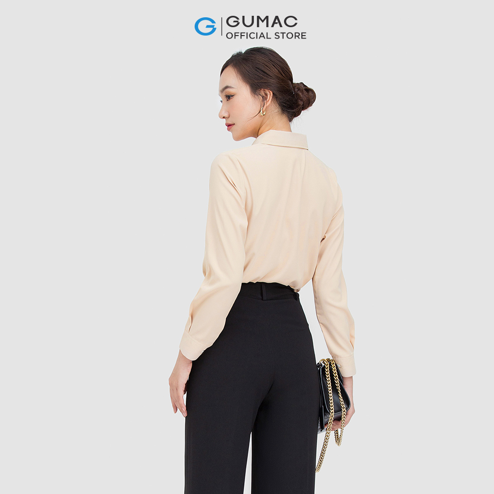 Áo sơ mi nữ GUMAC AC05004 lụa mango giấu nút