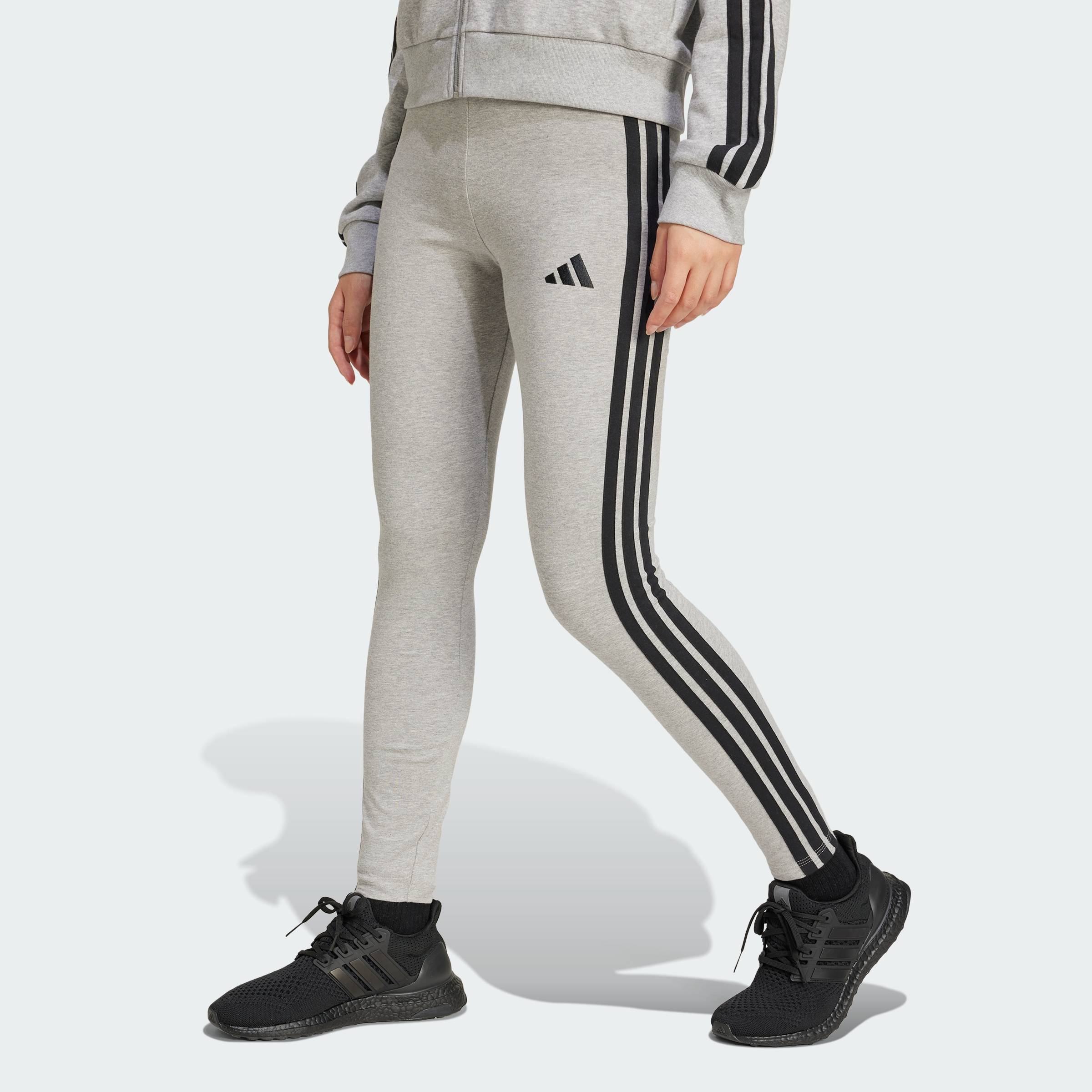 adidas Lifestyle Essentials 3-Stripes Cotton Leggings Women Grey