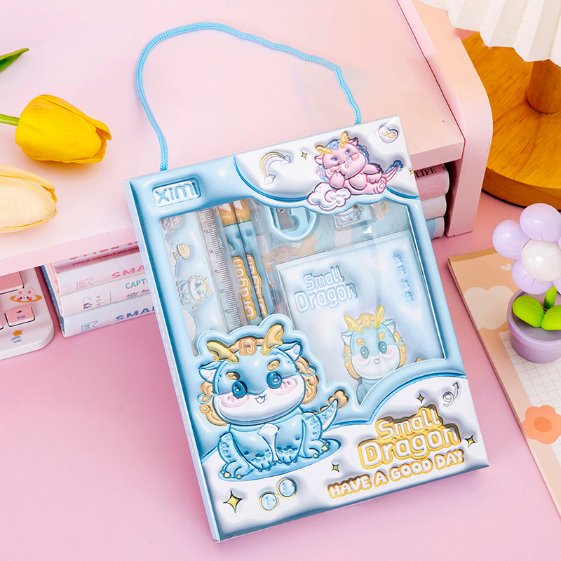 6in1 Stationery Set 3D Cartoon Handheld Stationery Set Children's Learning Gift Box Learning Stationery Students Study Supplies. 
