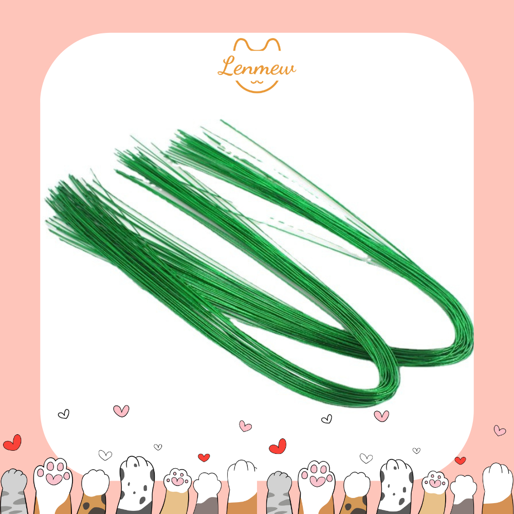 Kẽm Làm Lá Hoa Len Handmade (80cm) (Set 10 Cành)