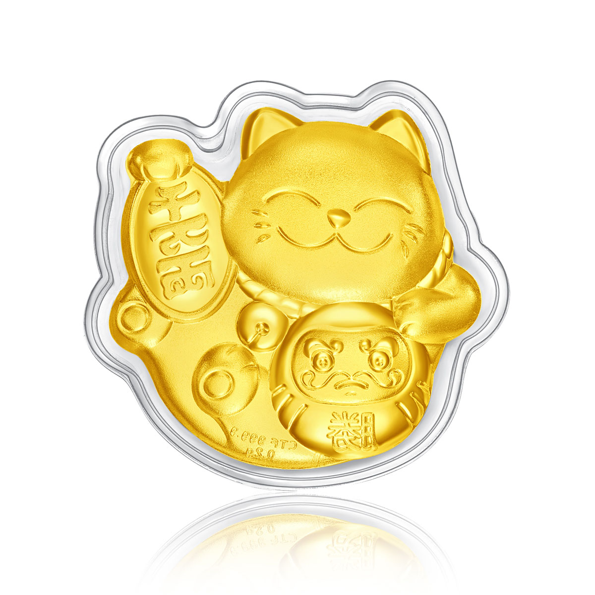 CHOW TAI FOOK 999 Pure Gold Coin - Fortune Cat and Daruma Gold